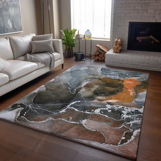 Premium Machine Washable Mayfield AMF503 Orange 10' x 14' Rug