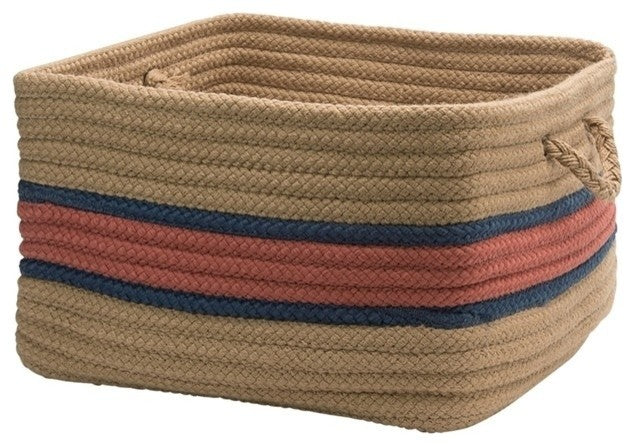 Colonial Mills Basket Garden Banded Square Basket Terracotta/ Jasmine Square