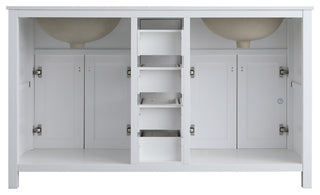 London 60-in White Bathroom Vanity Base Cabinet Without Top