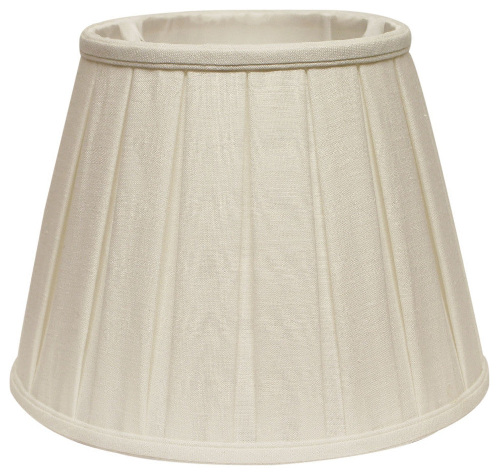 18" White Slanted Linen Lampshade with Box Pleat