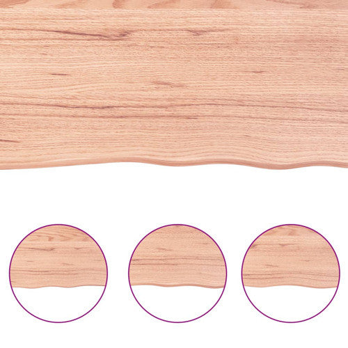 vidaXL Bathroom Countertop Live Edge Vanity Top Light Brown Treated Solid Wood
