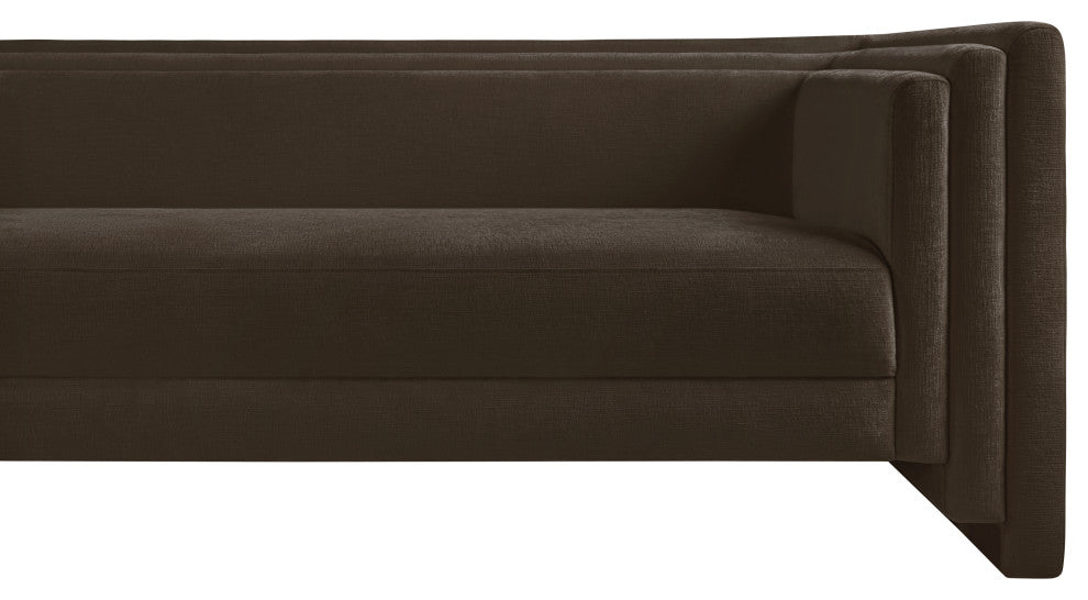 Everett Upholstered Sofa, Brown, Chenille Fabric