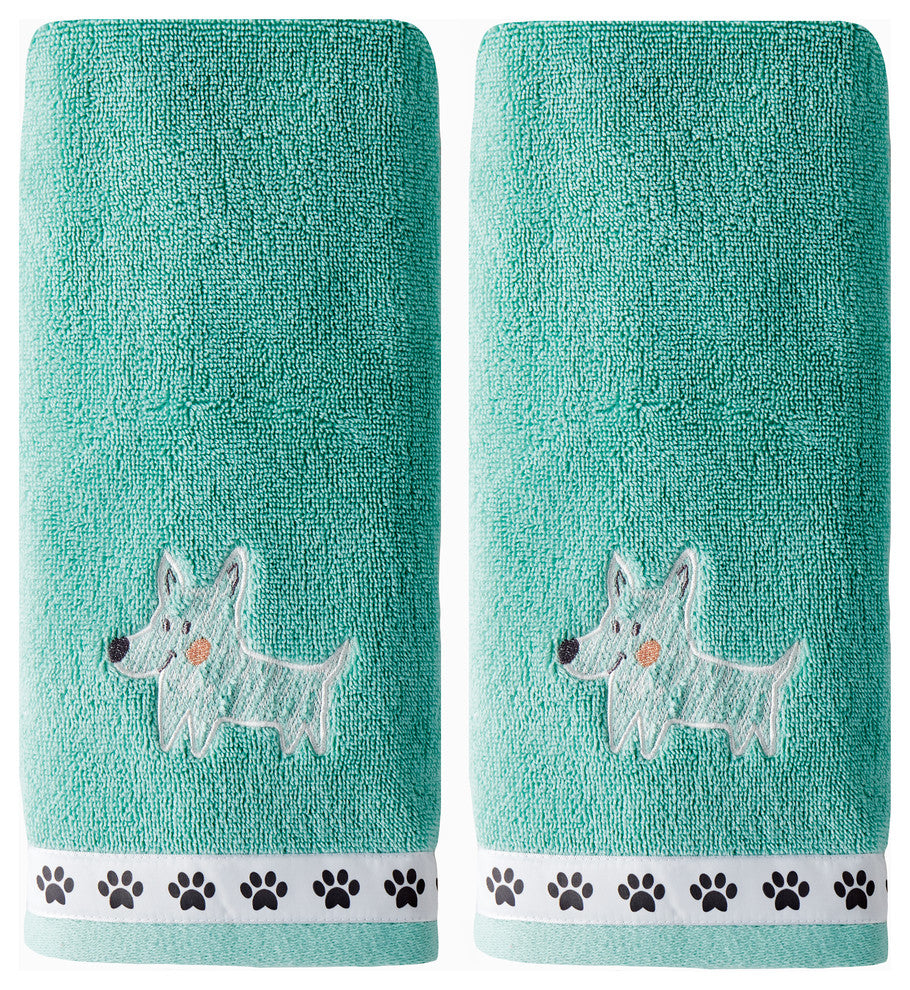 SKL Home 2-Piece Scribble Pup Hand Towel Set