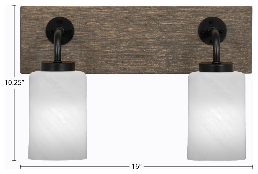 Oxbridge, Bath Bar, Matte Black & Painted Distressed Metal, 4" White Marble