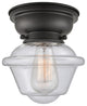 Small Oxford 1-Light Flush Mount, Matte Black, Seedy