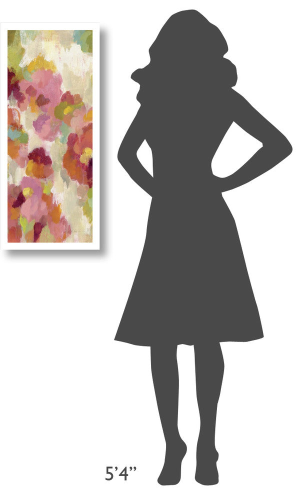"Coral and Emerald Garden I Panel II" Paper Print by Silvia Vassileva, 14"x32"