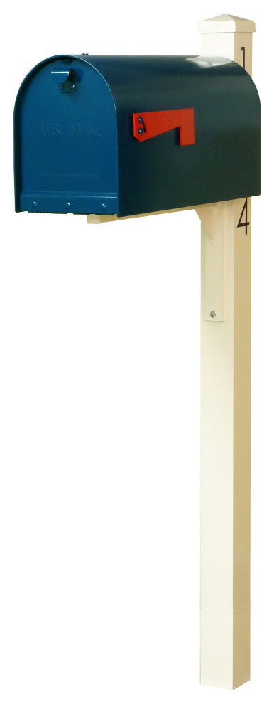 Mid Modern Rigby Curbside Mailbox and Post, Blue