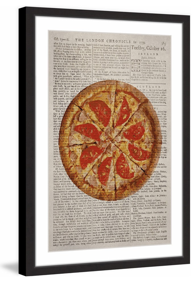 "Salami Pizza" Framed Painting Print, 16"x24"