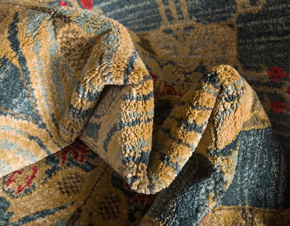 Unique Loom Navy Blue Carnation Edinburgh 6' 0 x 9' 0 Area Rug
