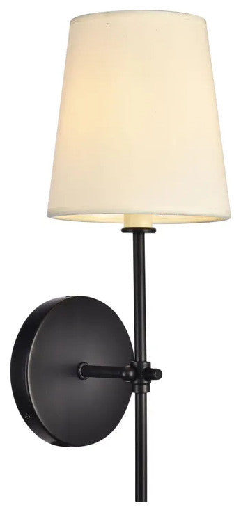 Mel Collection Wall Sconce, 5.5"x15", 1-Light, Black