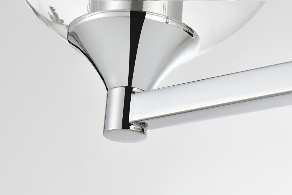 2 Light Chrome And Clear Bath Sconce