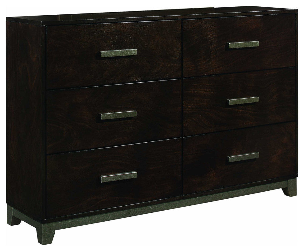 HomeRoots 16" X 61" X 40" Walnut Wood Dresser