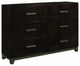 HomeRoots 16" X 61" X 40" Walnut Wood Dresser