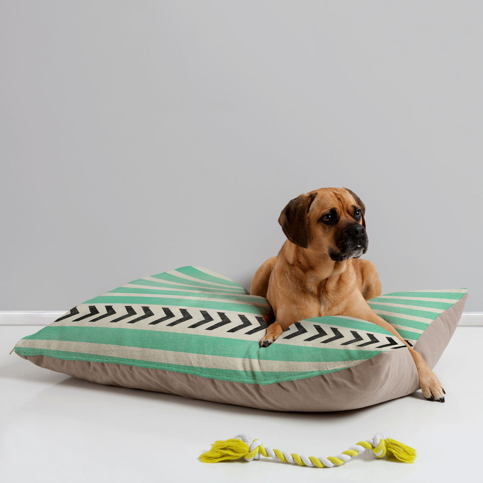 Allyson Johnson Mint Stripes And Arrows Dog Bed