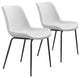 Set of Two White and Black Top Shelf Modern Rugged Dining Chairs