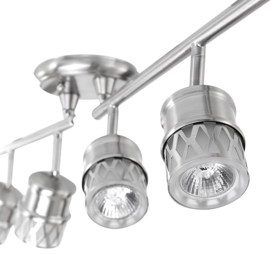 Kearney 6-Light Oil Rubbed Bronze Foldable Track Lighting, Brushed Nickel