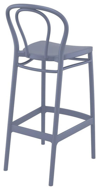 Compamia Victor Contemporary Resin Outdoor Bar Stool in Dark Gray