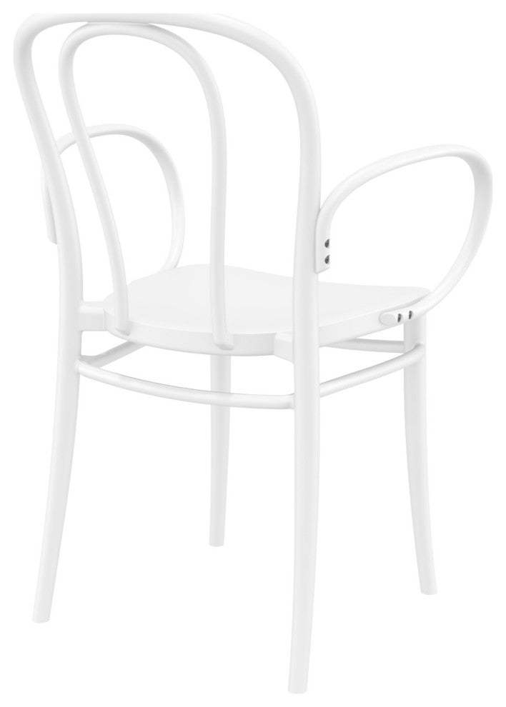 Victor XL Resin Outdoor Arm Chair White, Set of 2