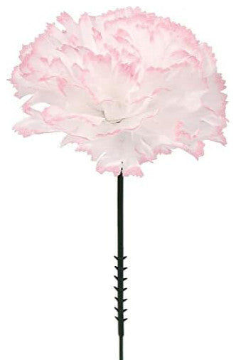 100 Violet Silk Carnations: 3.5" Flowers, 5" Stem for Wedding Decor, Peppermint