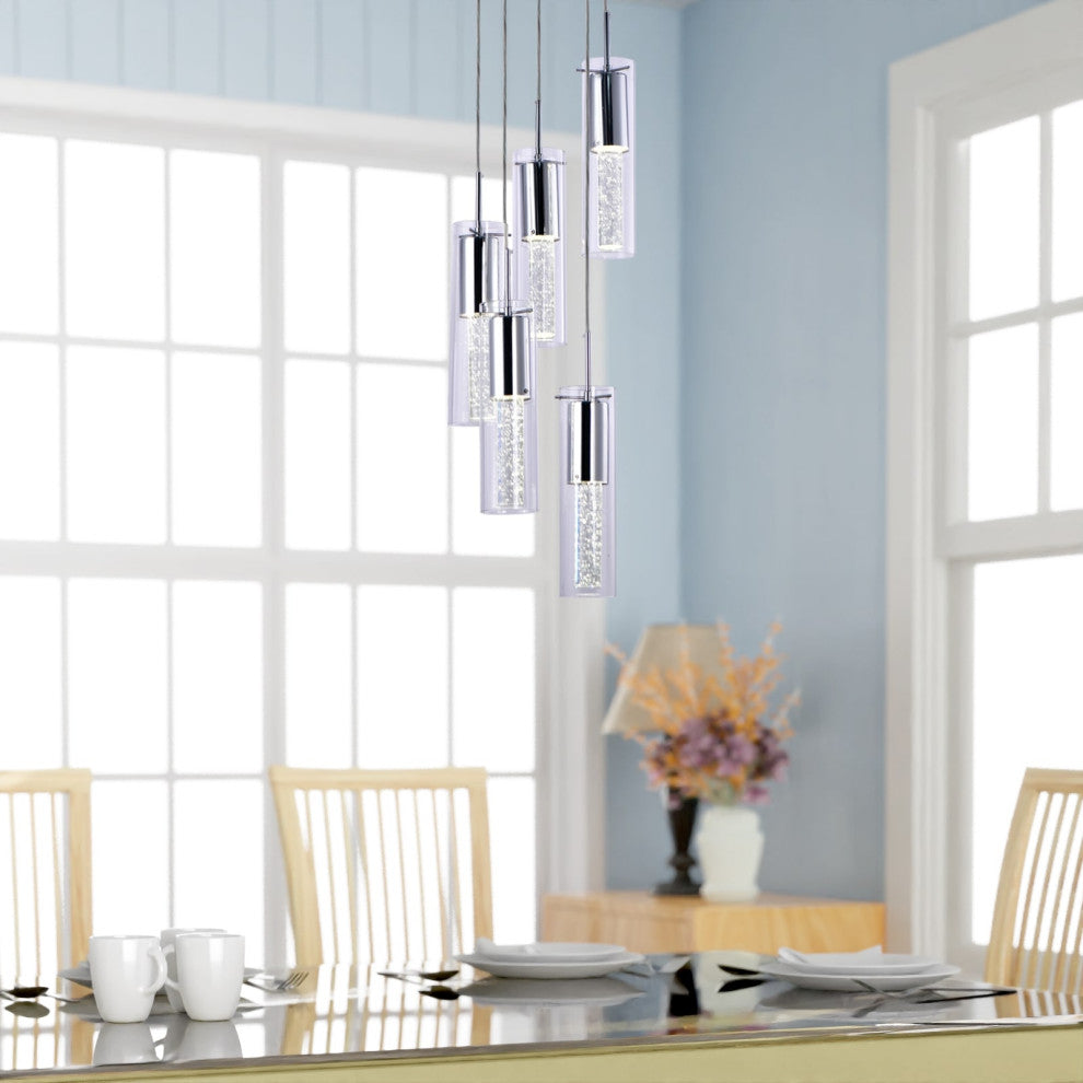 Lazzur Midou 5 Light 14" Polished Chrome Pendant