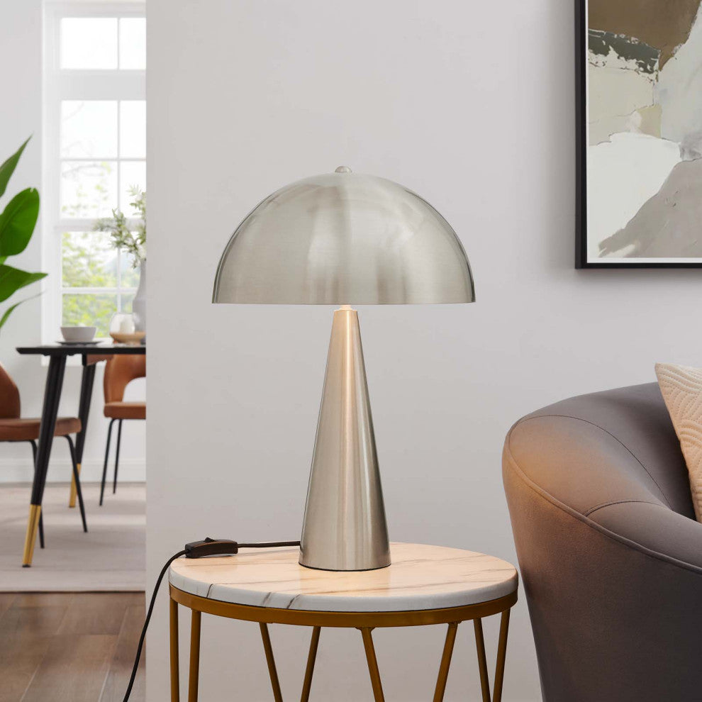 Selena Metal Table Lamp, Satin Nickel