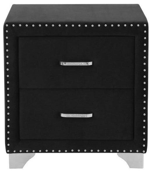 Melody 2-drawer Upholstered Nightstand Grey