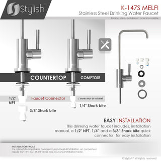 STYLISH Single Handle Stainless Steel Drinking Water Kitchen Faucet