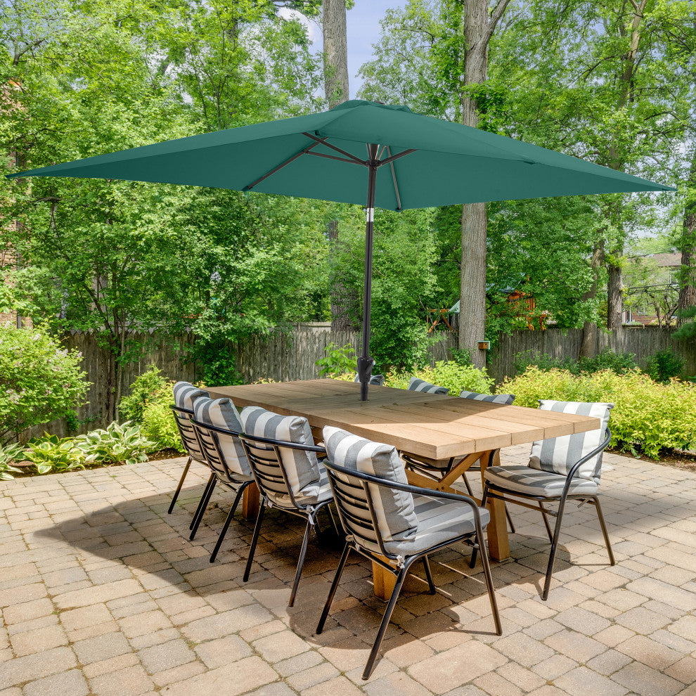 Pure Garden 10' Rectangular Patio Umbrella, Green