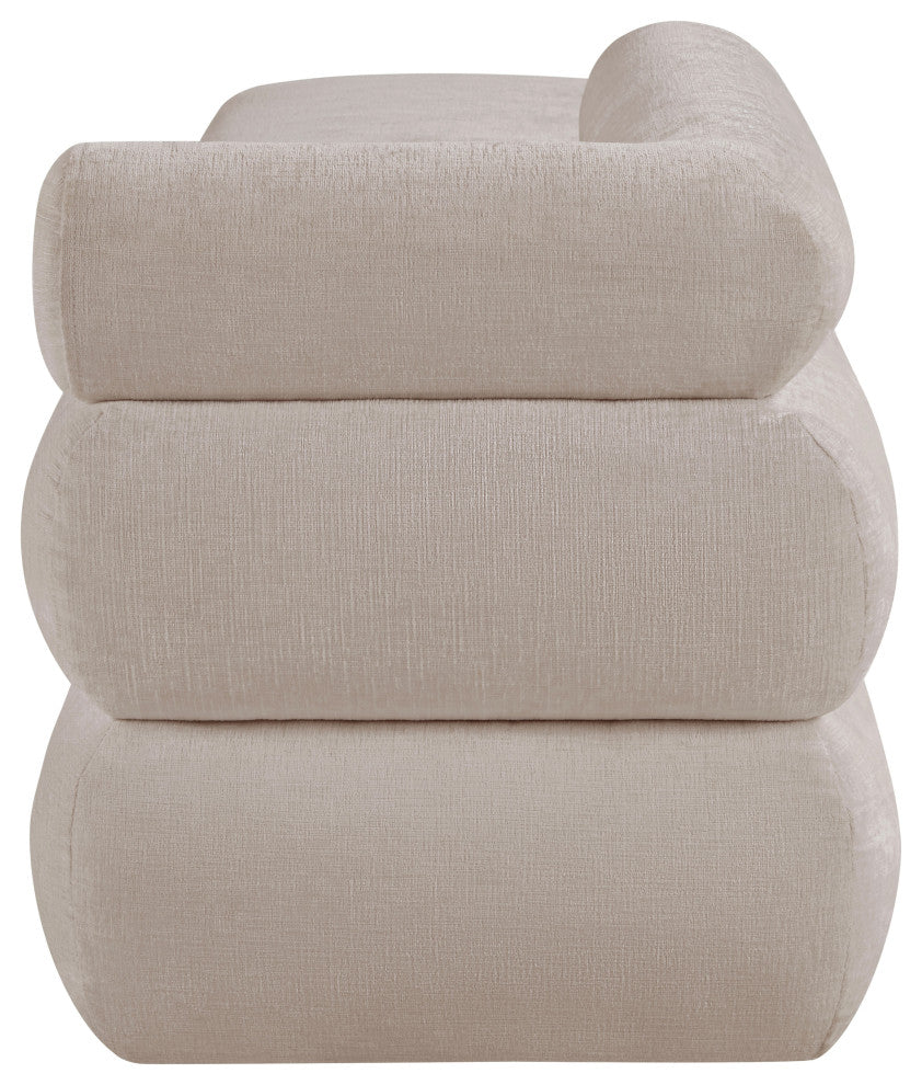Kennedy Upholstered Bench, Beige, Chenille Fabric