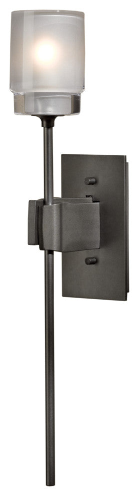 Echo Sconce, Dark Smoke Finish, Cast Glass