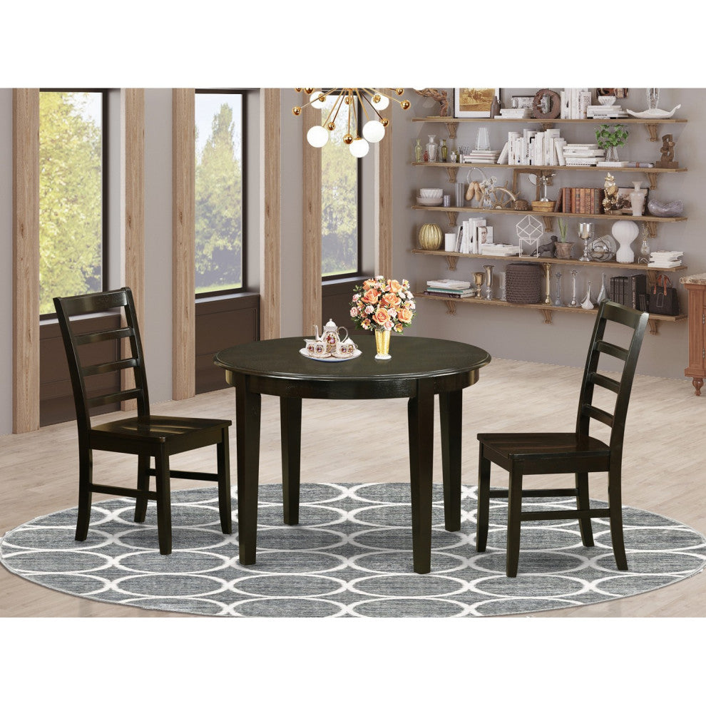 3 Pc Small Kitchen Table And Chairs Set -Table And 2 Wood Dining Chairs