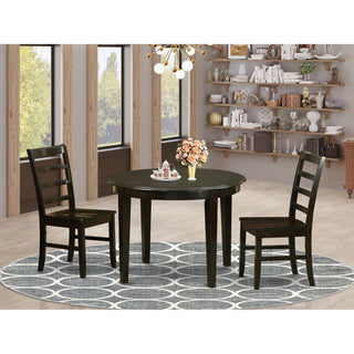 3 Pc Small Kitchen Table And Chairs Set -Table And 2 Wood Dining Chairs