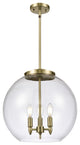 Athens Pendant, Antique Brass, Clear, Clear