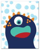 Blue Sea Monster 16x20 Canvas Wall Art