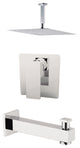 Aquamoon Milan 8" Showerhead, Spout With Ceiling Arm, Brushed Nickel