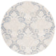 Safavieh Micro-Loop Mlp539M Damask Rug, Blue and Ivory, 5'0"x5'0" Round