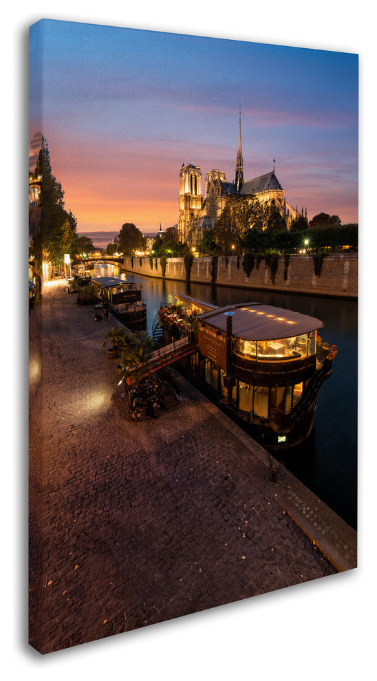 Mathieu Rivrin ''Sunset in Notre Dame de Paris'' Canvas Art, 12x19