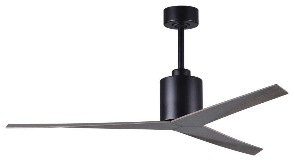 Matthews Fan, Eliza Geometric Ceiling Fan, Matte Black, Old Oak