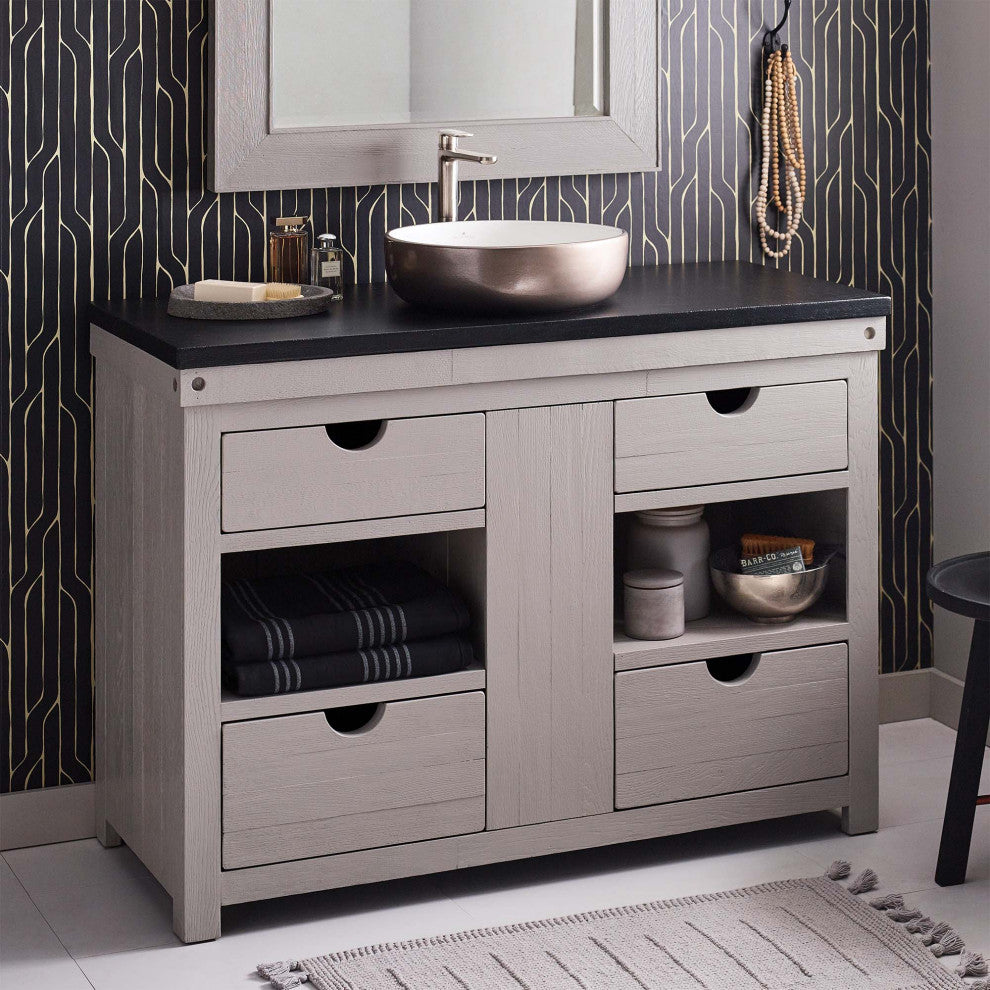 Vintner's Freestanding Single Bathroom Vanity, Grigio, 48"