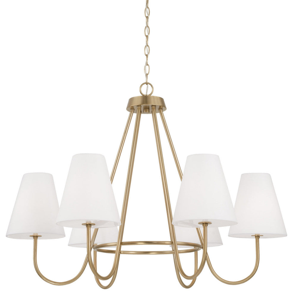 Capital Lighting 452761 Julia 6 Light 36"W Chandelier - Matte Brass