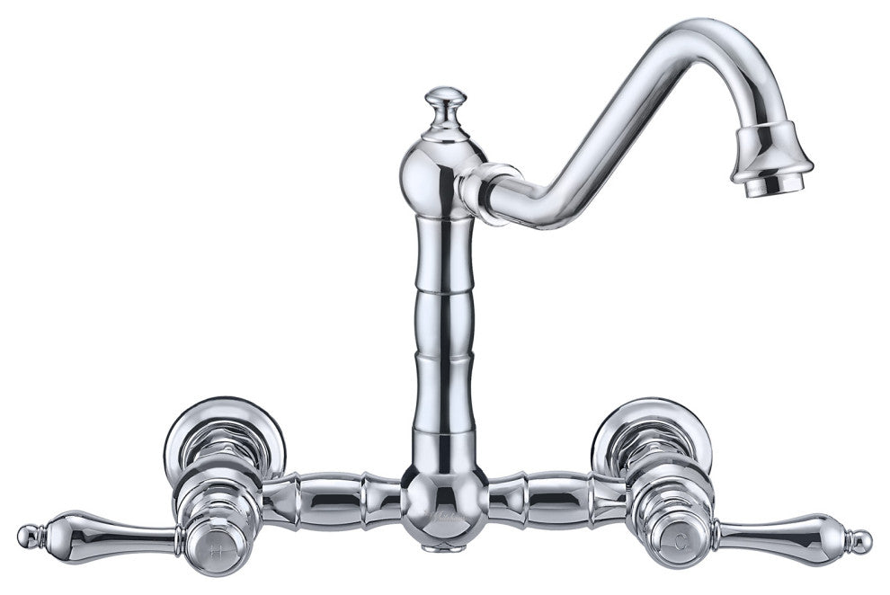Vintage III Plus Wall Mount Faucet With a Long Traditional Swivel Spout, Lever