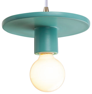 Discus Pendant, Reflecting Pool, White Cord