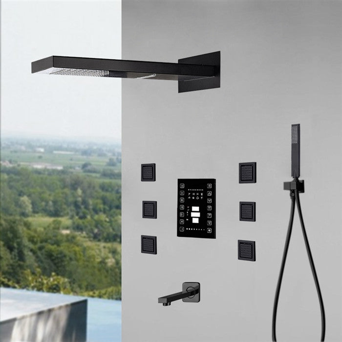 Varese 22" Musical 6 Functions Shower System With 6 Jetted Body Sprays, Non LED