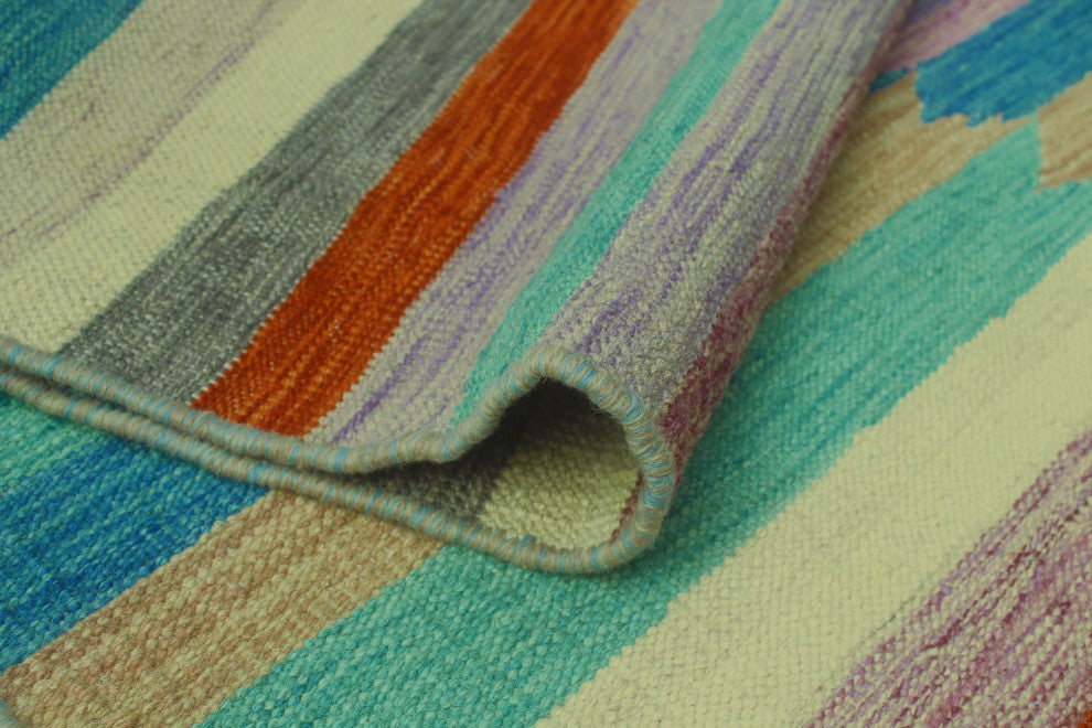 Winchester Kilim Talib Blue/Purple Rug, 5'2x6'4