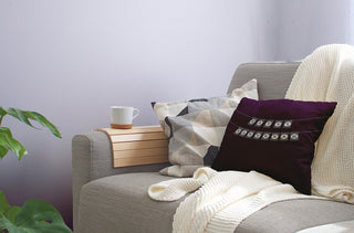 Plum Colored Banner Day Hanukkah Polyester Throw Pillow, 20"x20"