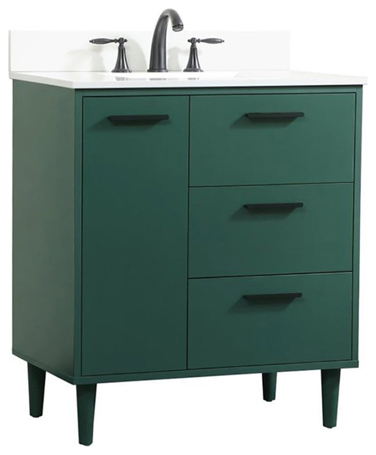 Elegant Decor Baldwin Bathroom Vanity Green