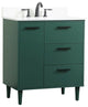 Elegant Decor Baldwin Bathroom Vanity Green