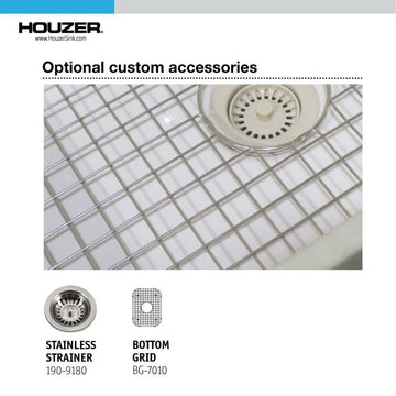 Houzer PTB-1318 Platus 12-3/16" Undermount Single Basin Fireclay - White