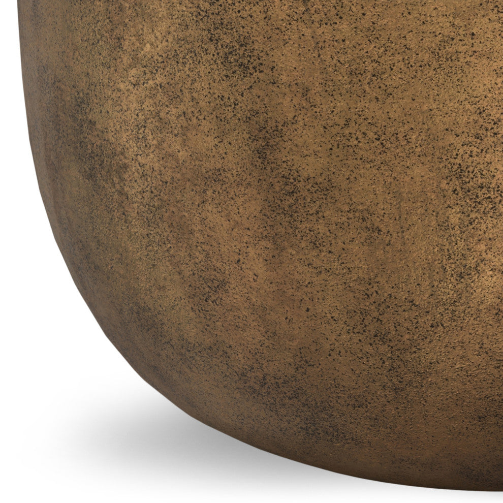 Timmons Cast Aluminum Coffee Table in Antique Brass