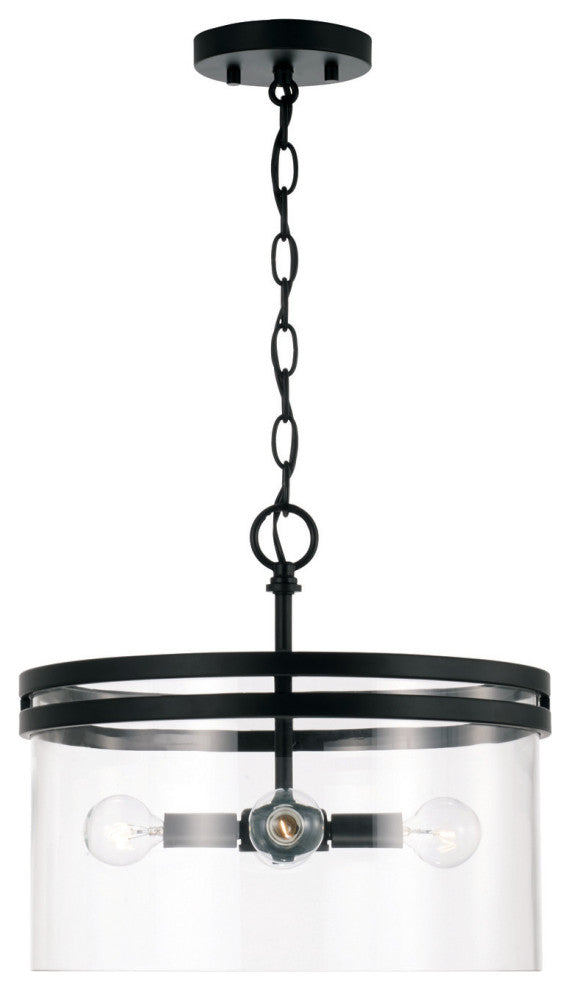 Capital Lighting 248741 Fuller 4 Light 15"W Semi-Flush Drum - Aged Brass